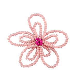 Stainless steel charms flower Light Pink