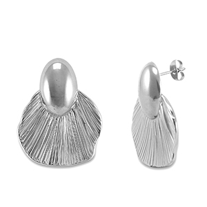 Stainless steel earrings / earpins Silver