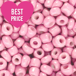 Glass seed beads 6/0 (4mm) Pretty Pink