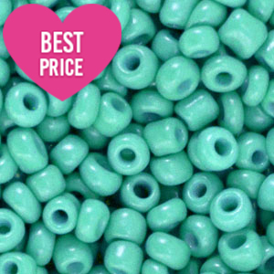 Glass seed beads 8/0 (3mm) Teal Green
