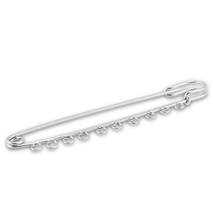Metal findings ornamental pin with 10 loops Silver