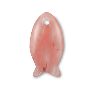 Natural stone charms Quartz fish Transparent Coral Red