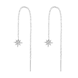 Stainless steel earrings star Silver