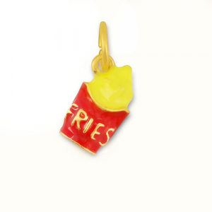 Metal charms fries Red-Yellow-Gold