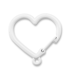 Colourful jewellery findings key chain heart with loop White