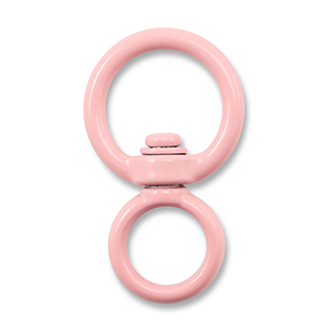 Colourful jewellery findings key chain round Light Pink