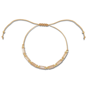 Ready-made Bracelets mixed beads Light Brown-Gold