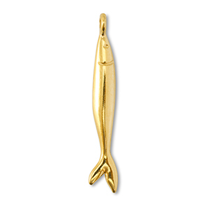 DQ European metal charms fish Gold (Nickelfree)