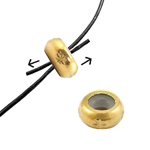 Stainless steel findings smart stopper bead with motif 9mm Gold