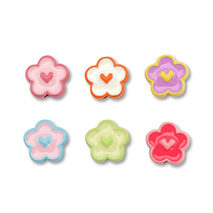 Metal beads enamel flower Multicolour