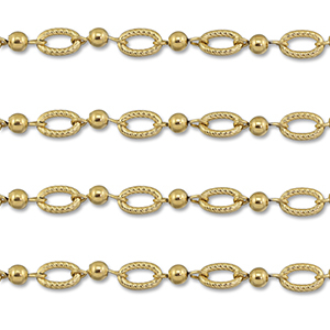 Stainless steel findings belcher chain oval with ball Gold
