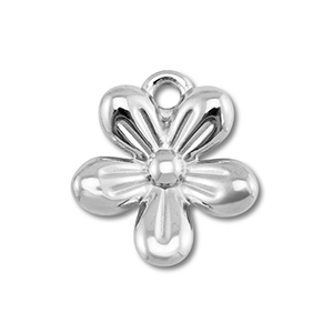 Stainless steel charms flower Silver