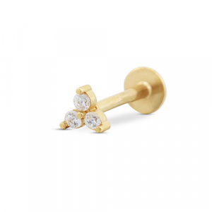 Stainless steel ear piercing triangle Gold