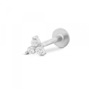 Stainless steel ear piercing triangle Silver