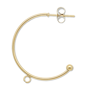 Stainless steel findings earrings creole with loop Gold