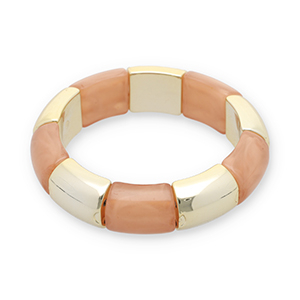 Bracelets resin Gold-Terracotta Rose