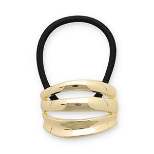 Hair accessories hair tie with metal Gold-Black