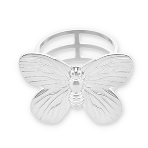 Stainless steel scarf rings butterfly Silver