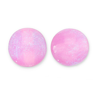 6 mm acrylic beads with glitter Lilac Pink-Turquoise