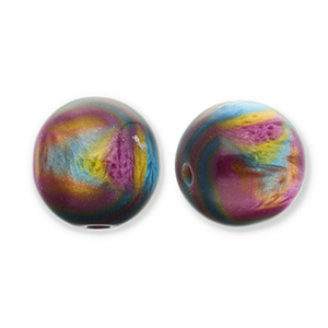 Resin beads with glitter 12mm Purple-Blue-Gold