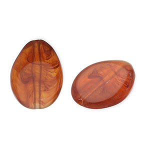 Acrylic beads drop Orange Brown