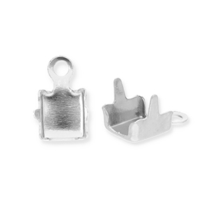 Stainless steel findings end cap for Rhinestone chain 2mm Silver