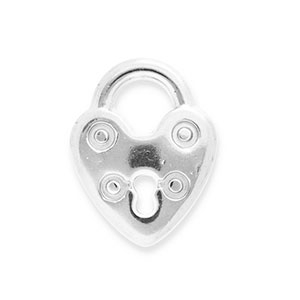 Stainless steel charms clasp heart Silver