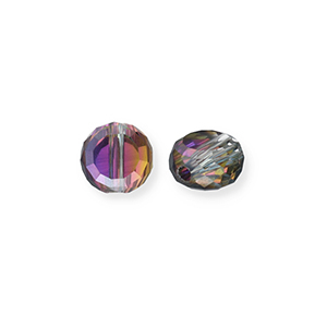 Top faceted beads Anthracite-AB Coating