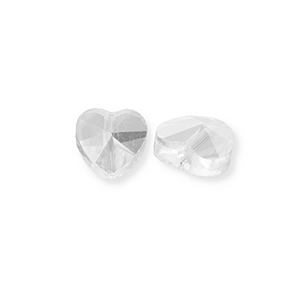Fashion faceted beads heart Transparent-AB Coating