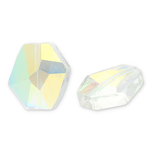 Fashion faceted beads hexagon Transparent-AB Coating