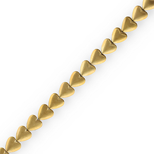 Round hematite beads heart Gold
