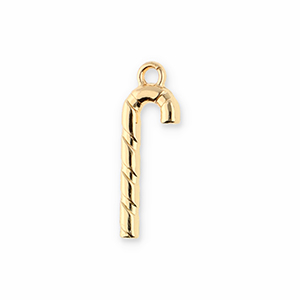 Metal charms candy cane Gold