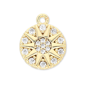 Brass TQ metal charms sun Gold-Transparent