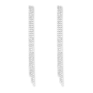 Eco-brass&reg; metal earrings / earpins with strass Silver-Crystal