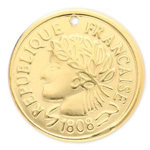 Stainless steel charms coin Gold