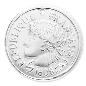 Stainless steel charms coin Silver