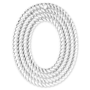 Stainless steel charms oval Silver
