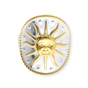 Stainless steel rings sun Silver-Gold