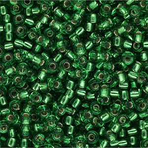 Miyuki seed beads 8/0 Silver Lined Lt.Green 8-0015