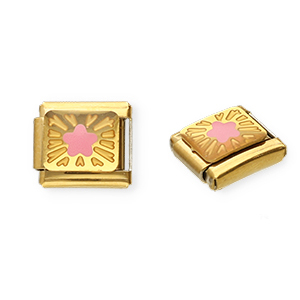 Stainless steel charms for italian bracelet star Gold-Pink-Yellow