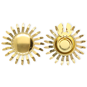 Stainless steel button covers sun Gold