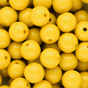 14 mm DQ acrylic beads shiny Vibrant Yellow 13-0858 TCX