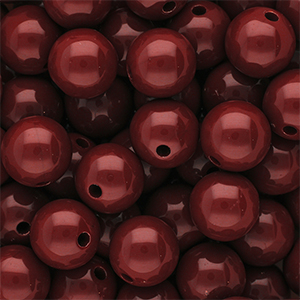 12 mm DQ acrylic beads shiny Salsa Red 18-1657 TCX