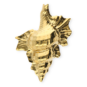 Stainless steel statement brooches shell Gold
