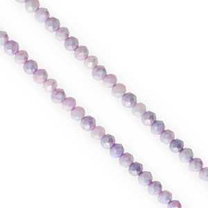 Top faceted beads 4x3mm disc Purple-AB Coating