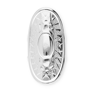 Stainless steel rings oval with sun Silver