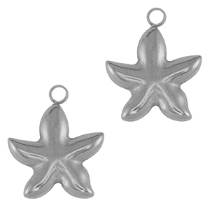 Stainless steel charms starfish Silver