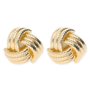 Statement earrings&nbsp;/&nbsp;earpins monkey's fist with stainless steel post Gold