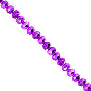 Top faceted beads 4x3mm disc Dark Purple-Pearl Shine Coating