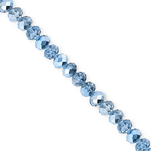 Top faceted beads 4x3mm disc Blue-Pearl Shine Coating